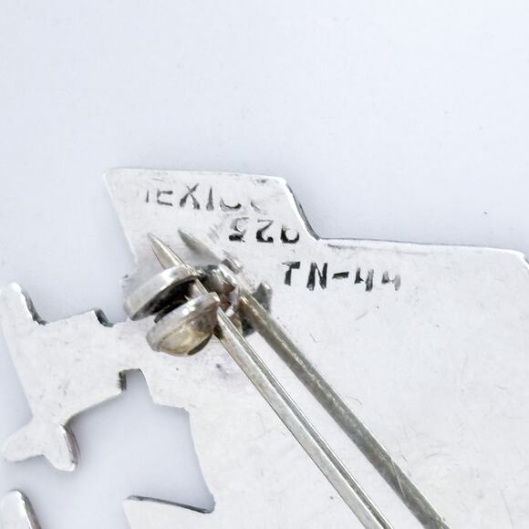 Vintage Mexico Taxco TN-44 Sterling Silver 925 Modernist Trio Brooch - Picture 6 of 7